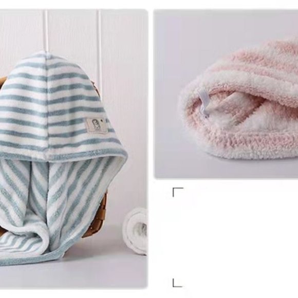 Breathable Strips microfiber Hair Turban Wraps - Perfect Gift(Pink) - Picture 6 of 16